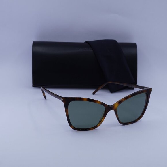 Saint Laurent SL384 002 Cat Eye Sunglasses - Havana/Green - Picture 1 of 10